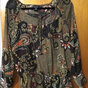 Printed long sleeve blouse